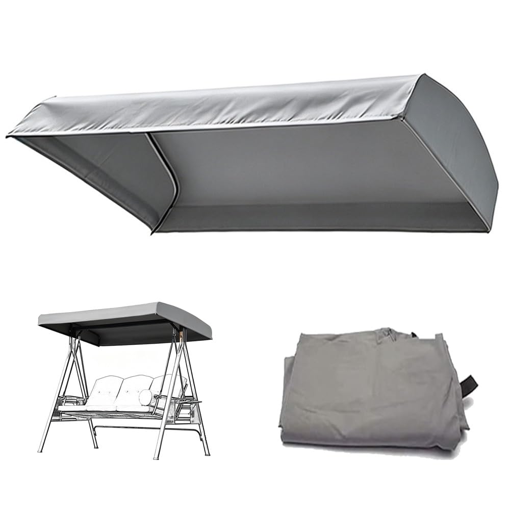 Toile De Rechange pour Balancelle 213x122x23cm Housse De Rechange De Jardin Toit De Remplacement pour Balançoire Terrasse Balcon, Imperméable(Grey,83x48x9in(213x122x23cm))