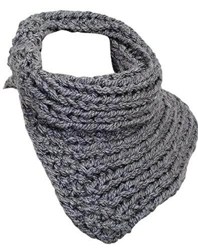 Split Scarf Knit Cowl Grey