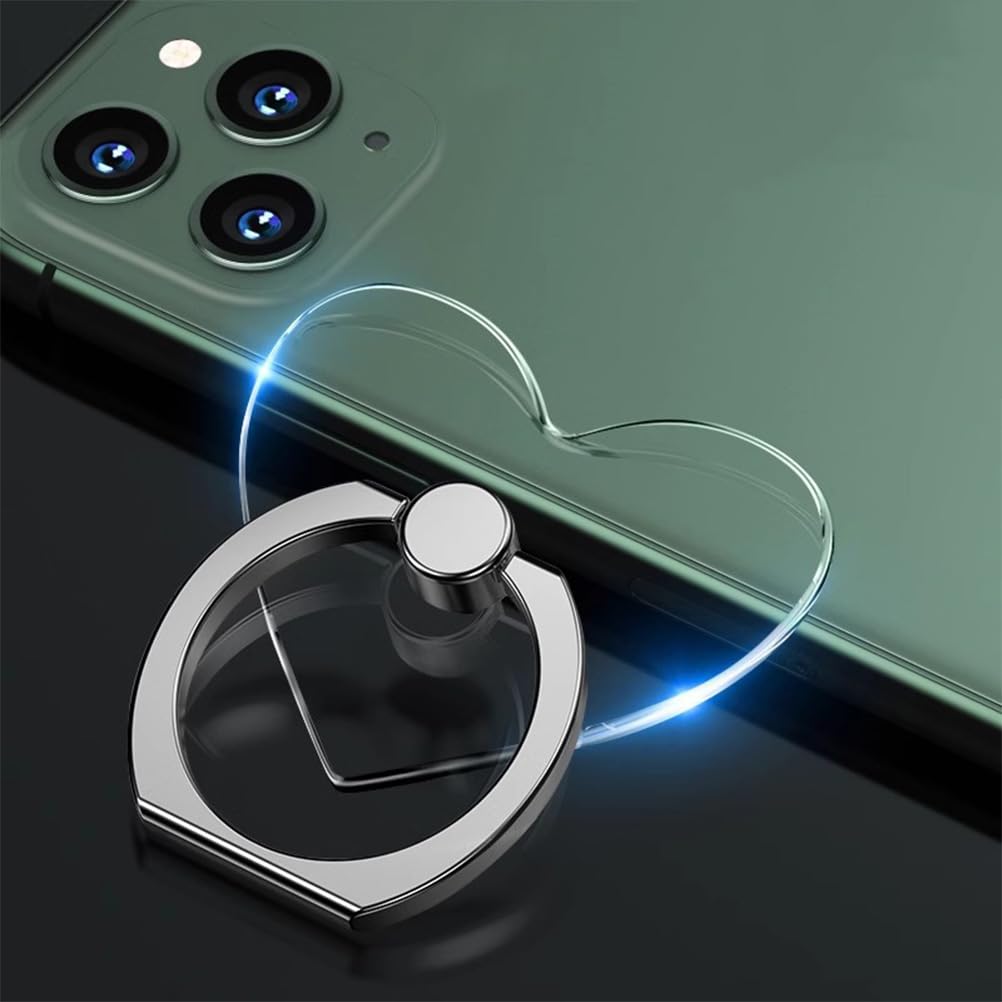 Lot De 4 Anneaux De Support Pour Téléphone – Forme Cœur, Rotation 360°, Adhésif Puissant