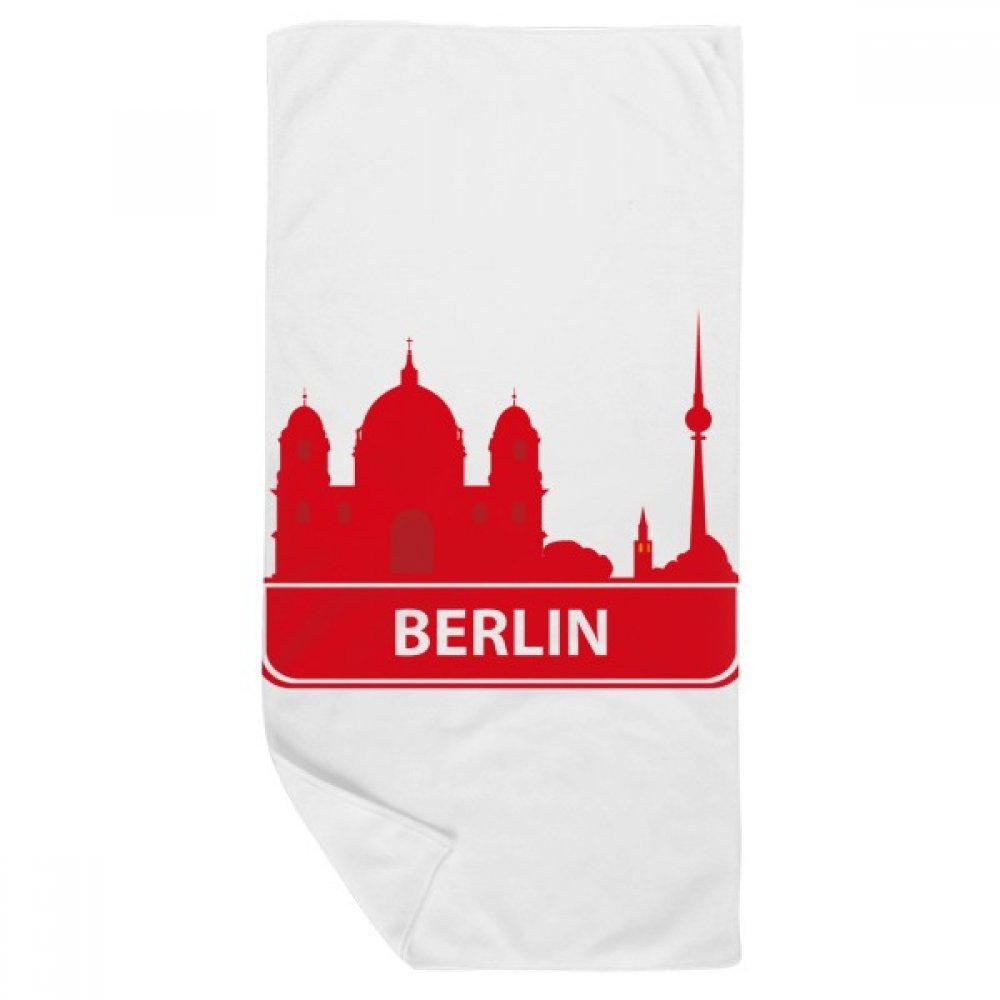 Serviette de bain Berlin Allemagne motif rouge doux gant de toilette 35x70