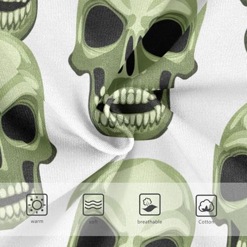 Girls Underwear Toddlers 2t Cotton Little Girl Panties Pattern Briefs Girls Undies Funny Skulls Green3