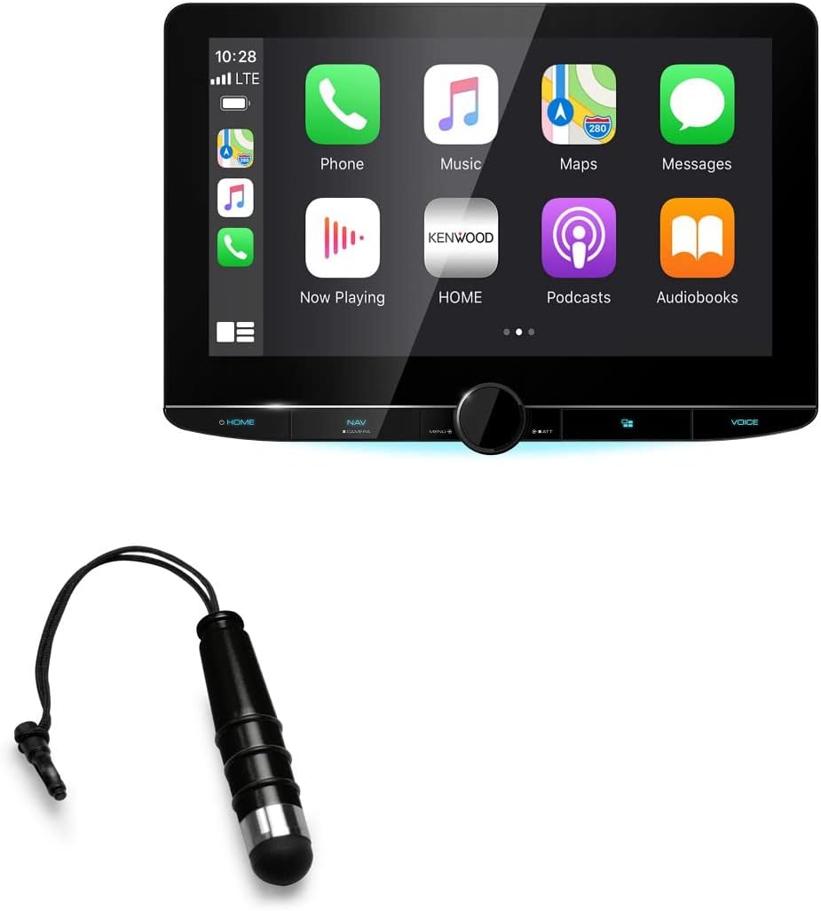 BoxWave Stylus Pen Compatible with Kenwood DNR1007XR - mini Capacitive Stylus, Small Rubber Tip Capacitive Stylus Pen - Jet Black