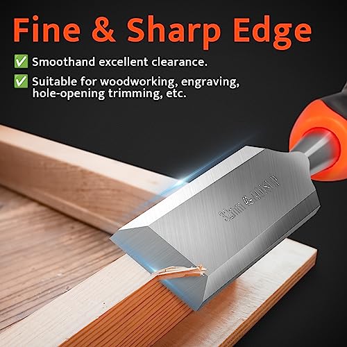 AojSup-Stechbeitel-Set-fuer-Holz-6tlg-inkl-Scharfes-Stecheisen-Set-6-12-19-25-32-38mm-und-Schleifstein-Profi-Beitel-Satz-mit-25-Keilwinkel-Holzmeissel-Set-mit-Robuster-Metall-Schlagkappe : Aus-Holz-gemacht....