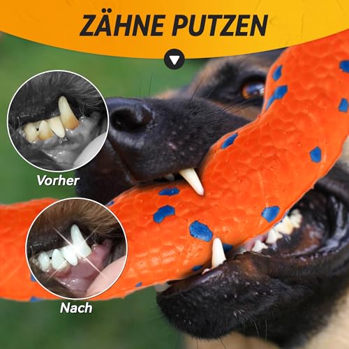 SUNNEKO Hundespielzeug-Ring, Robustes Hundespielzeug, Kauring für Hunde, Hundescheiben zum Werfen und Fangen, schwimmender Trainingsring für Hunde