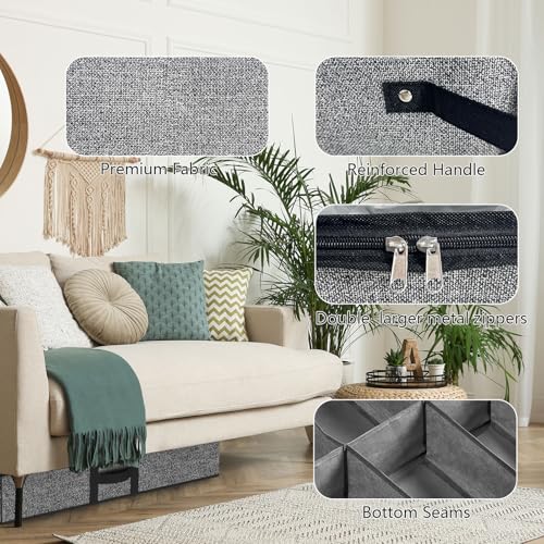 Image of homyfort Under the Bed Shoe Organizer Fits 12 Pairs and 4 Pairs Boots,Sturdy & Breathable Materials,Underbed Storage Solution for Kids Men & Women Shoes,Great Space Saver for Your Closet Set of 2