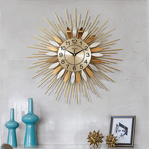 Slatiom Modern Minimalist Industrial Style Silver Living Room Wall Clock Without Number Studio Decoration Clock (Color : Gold, Size : 58 * 58Cm) #TOP2