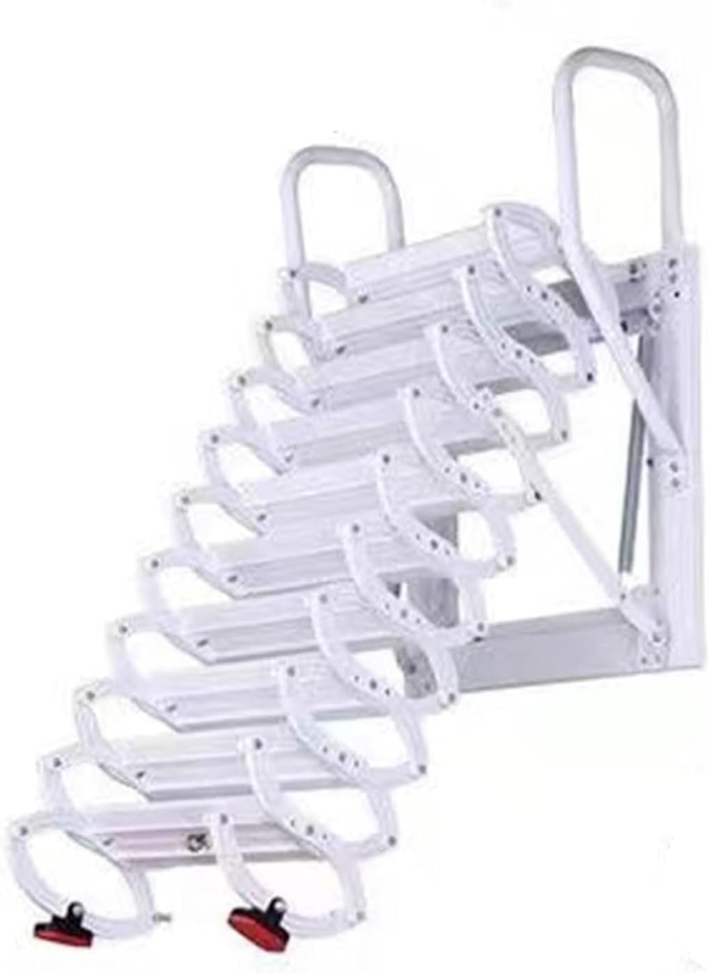 attic ladders Wall-Mounted Attic Stairs Retractable Folding Attic Ladder with Pull Down System for Home Indoor Outdoor(1.5-2m)