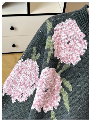 Image of BEAUDRM Girl's Cute Bow Sweater Crew Neck Long Sleeve Drop Shoulder Loose Pullover Tops