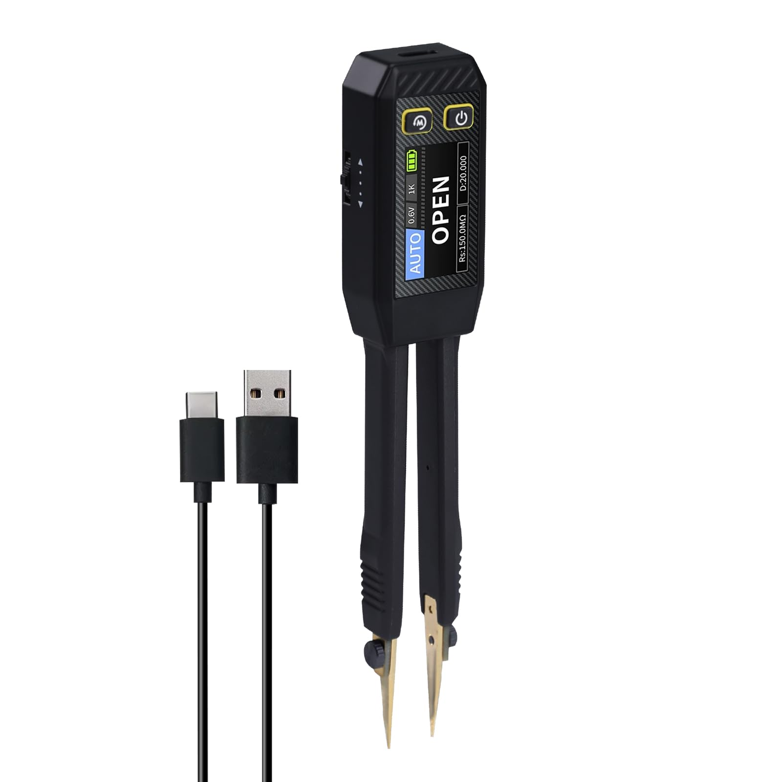 Zangen-LCR-Meter für Kapazität, Induktivität, Widerstand & Dioden, 100Hz/1kHz/10kHz, wiederaufladbar – für Ingenieure, Techniker