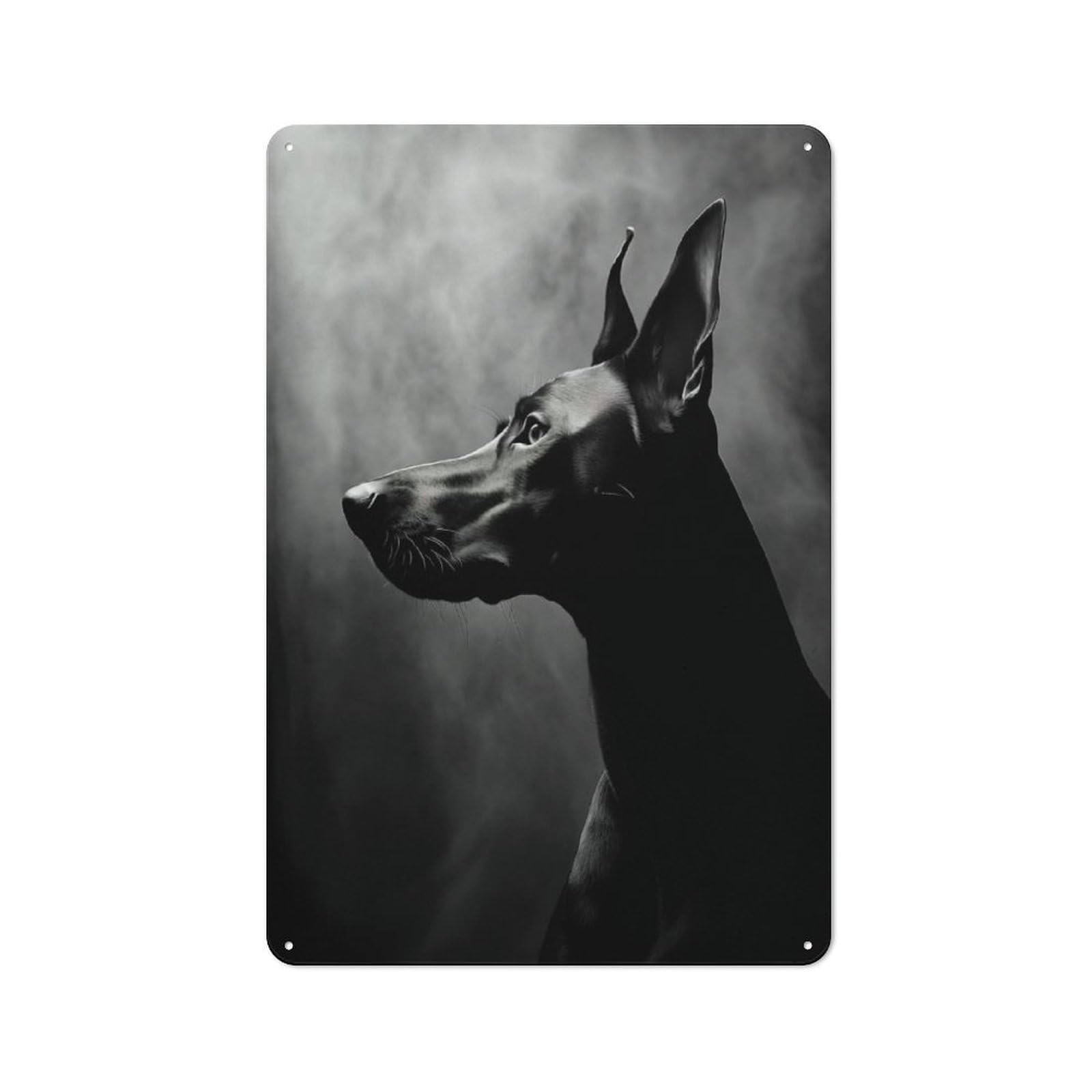Junmoney Style-20 Doberman Pinscher Black And White Vintage-Inspired Tin Sign 30X20cm For Pub Or Café, For Vintage Wall Decor Fans, For Home Office And Studio Walls