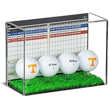 Better Display Cases Clear Acrylic Four4 Golf Ball Display Case with Black Back and Turf Floor A045C-TB