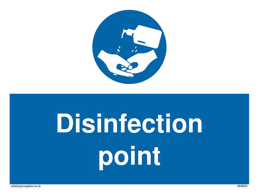 Pack of five - Disinfection point Sign - 200x150mm - A5L
