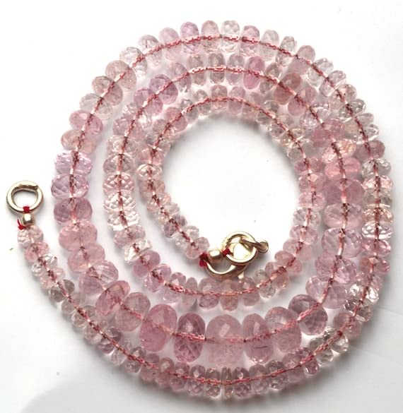 Morganite perles facettées de grande taille, un joyau de tendresse à offrir