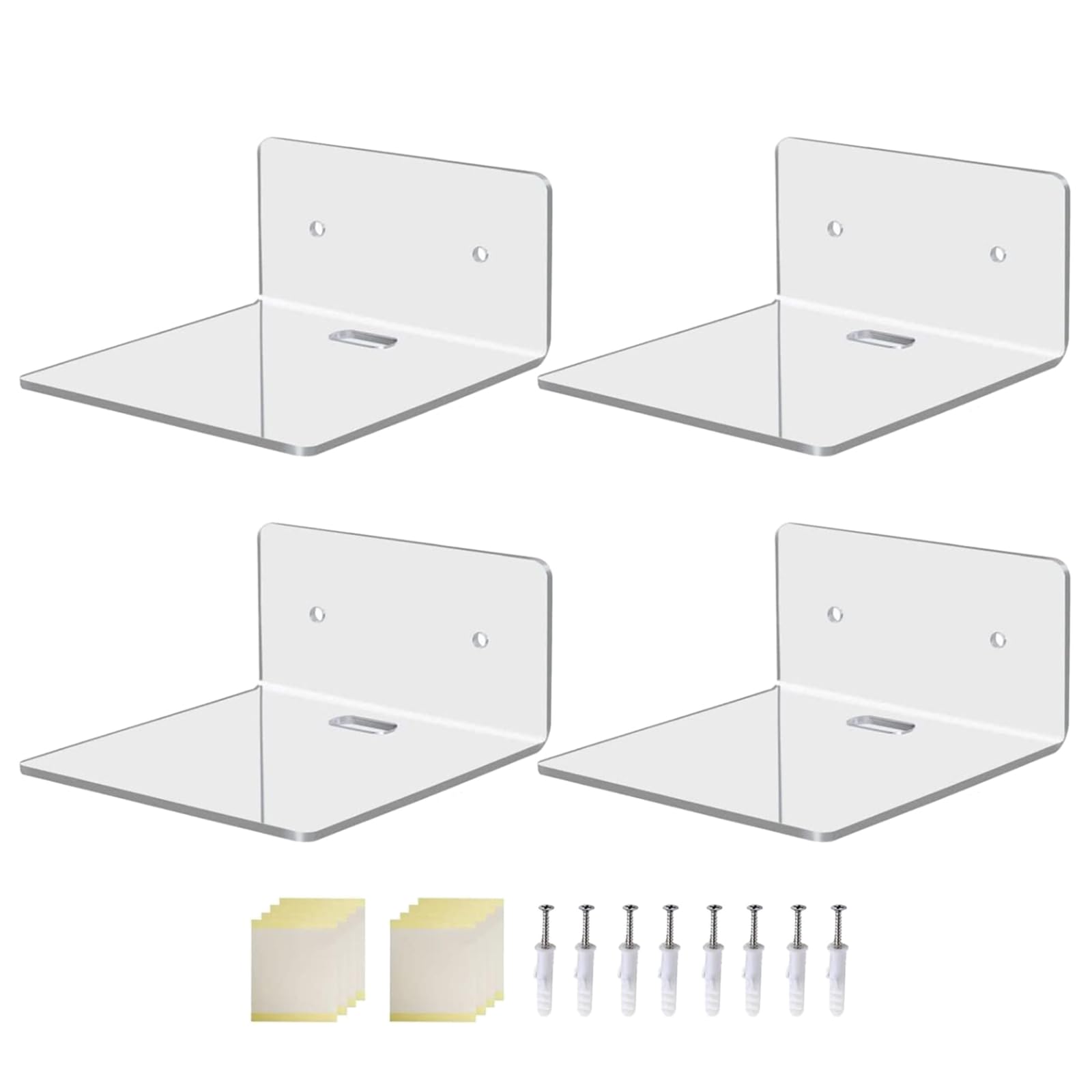 Tsophreniq Wall Shelves Clear Racks Practical Acrylic Floating Shelves for Small Decorations and Accessories Space Saving