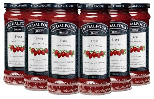 St Dalfour FRESAS | Fruta triturada | Mermelada natural | Caja 6 frascos x 284gr | 100% fruta sin azúcares añadidos