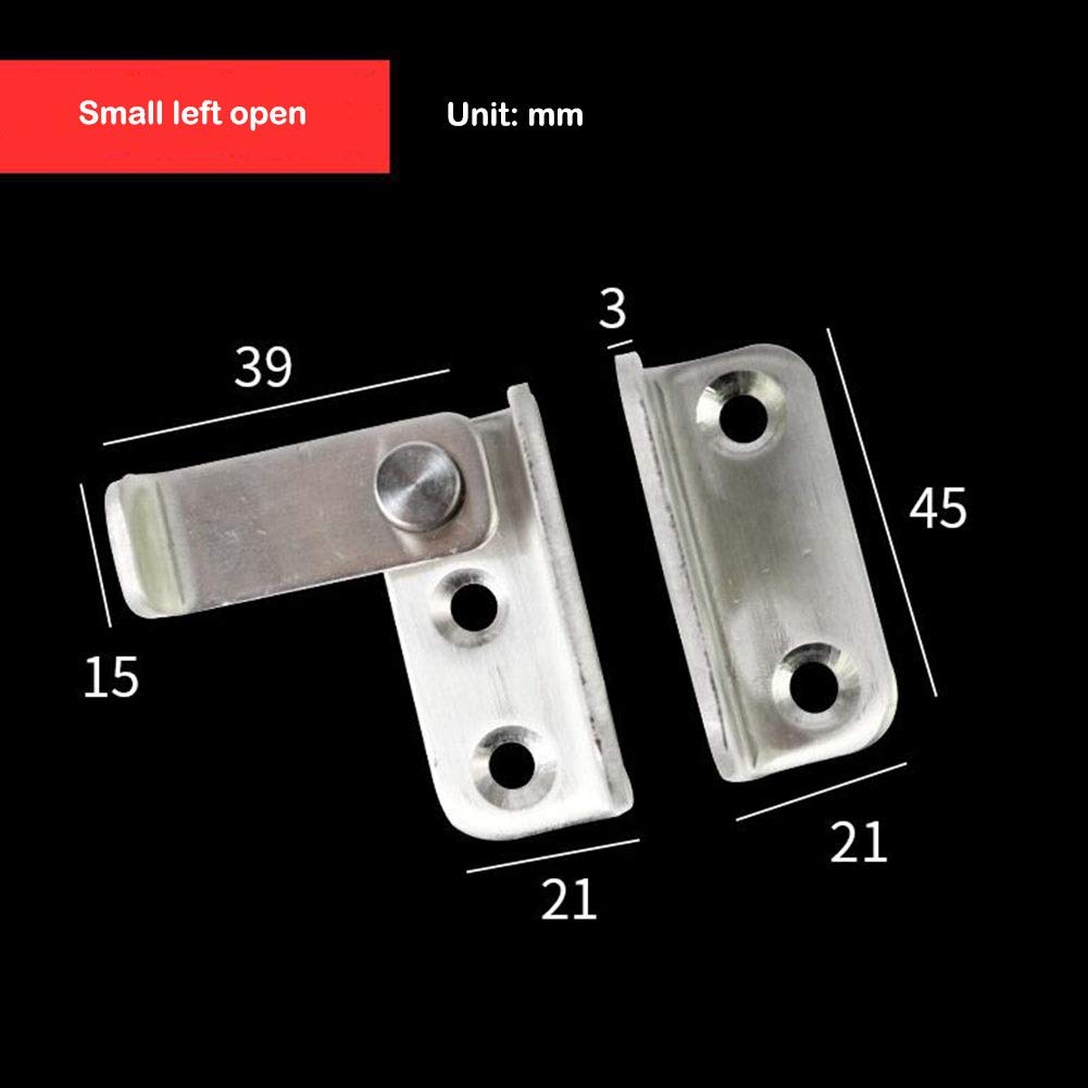 Loquet de Porte à pêne Coulissant, Cadenas antivol, Finition en Acier Inoxydable brossé, Ouverture Gauche/Droite/déverrouillage Gauche (déverrouillage Gauche)