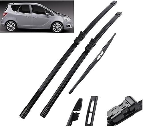 Juego de limpiaparabrisas delantero y trasero compatible con Opel Meriva B 2010-2017 limpiaparabrisas limpiaparabrisas de 28 pulgadas + 22 pulgadas