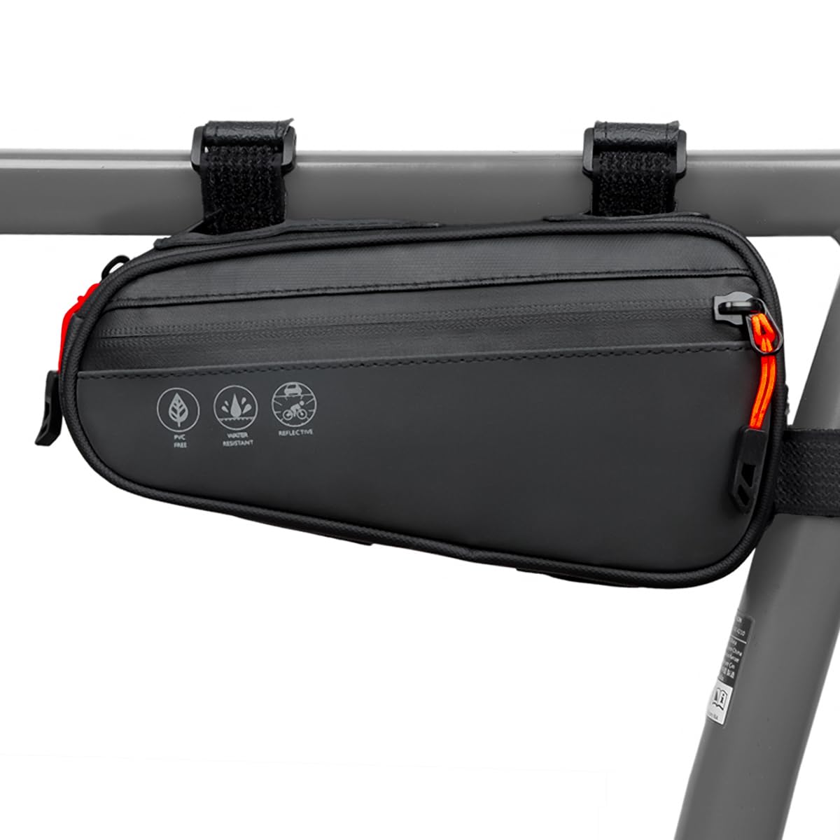 Bike Triangle Frame Bag, Bicycle Storage Pouch with 2 Side Pockets, 3-in-1 Waterproof Top Tube Bag for Phone, Cycling Tool Accessories Pack for MTB Mountain Road Bikes