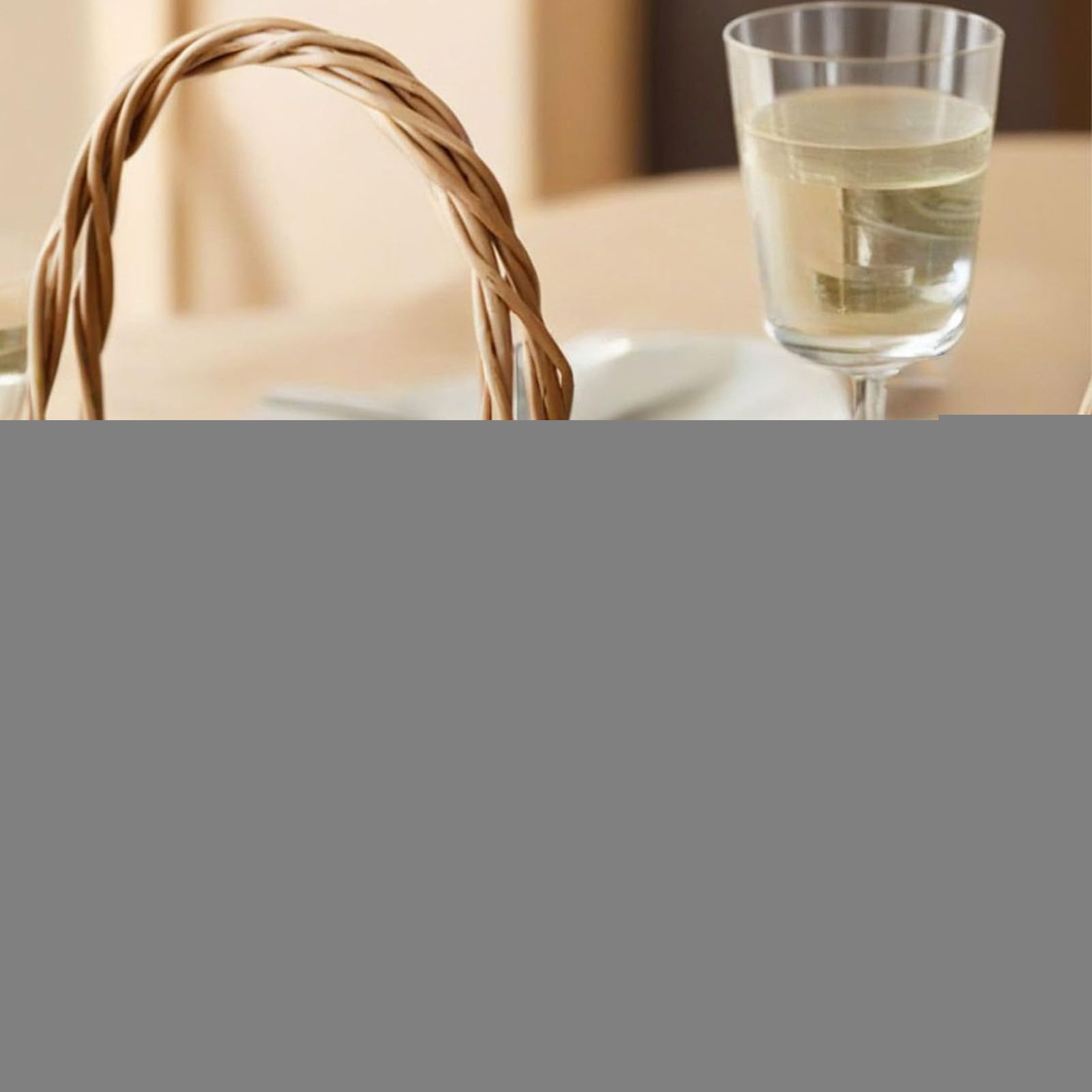 Grand panier de pique-nique en rotin pour demoiselle d'honneur