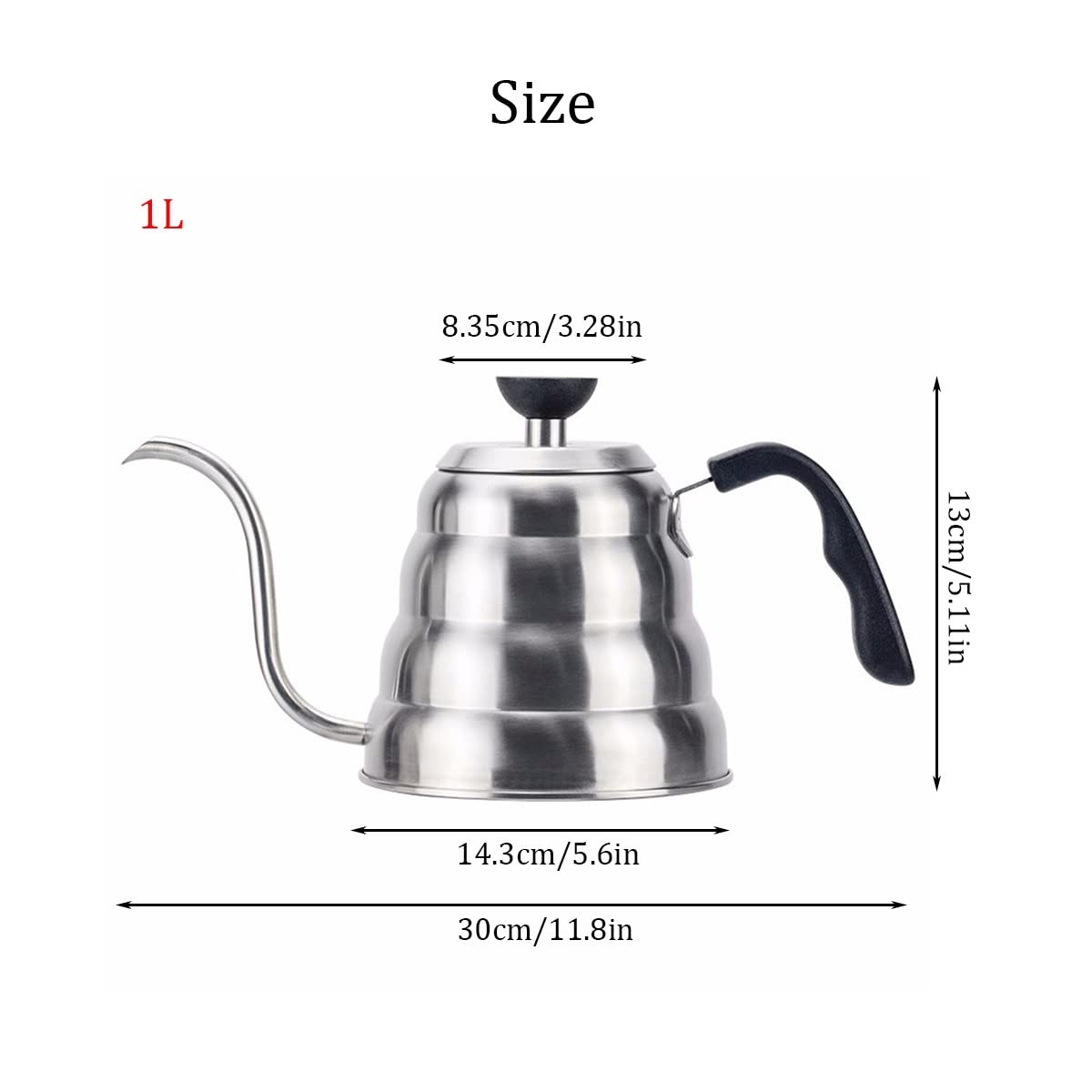 Hervidor de café con cuello de cisne, 33 onzas/40 onzas, hervidor de goteo, tetera larga y estrecha para preparar café y té en casa