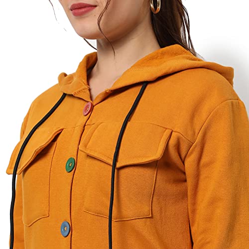 Image of PINACOLADA Women's Colorblock Sweatshirt with Ribbed Hem for Casual Wear | Low-High Neck | Long Sleeve | Button Closure | Cotton Sweatshirt Crafted with Comfort Fit for Everyday Wear