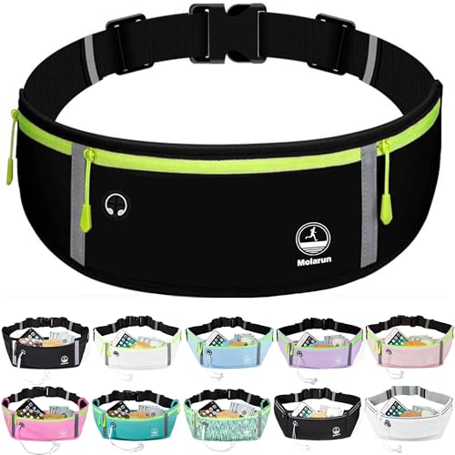 Slim Running Belt Fanny Pack for Women Men, Jogging Pouch Waist Pack Money Belt Bag Phone Holder for Running Hiking Traveling