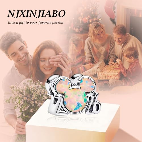 Image of S925 Sterling Silver Cartoon Anime Charms Pendant, Character Figures Dangle for Bracelet Necklace, Gifts for Mom Girlfriend Family, Valentine's Birthday Christmas Anniversary Jewelry