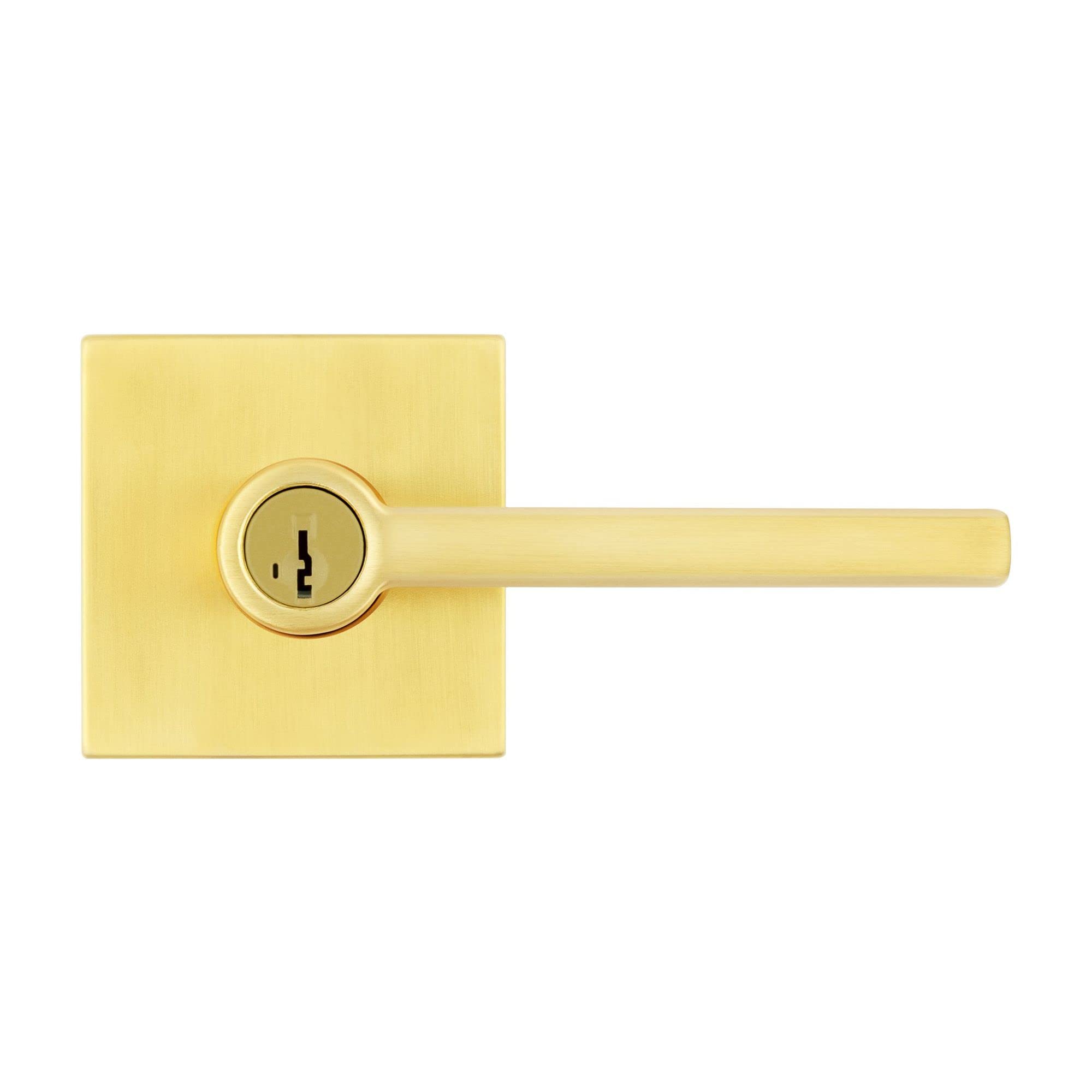 Kwikset Halifax Entry Door Handle with Lock and Key, Secure Keyed