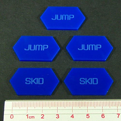 LITKO Mecha Combat Double-Sided Jump/Skid Tokens Compatible with Battletech, Blue (5)