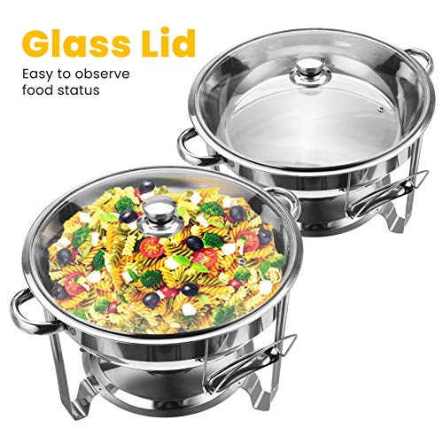 image for TOOCA Chafing Dish Buffet Set,Round Chafers and Buffet Warmers Sets wi