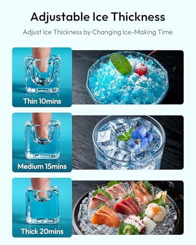 Image of EUHOMY Under Counter Ice Maker with Drain Pump, 100 lbs /Day Ice Machine, Auto-Cleaning & 24H Timer, Stainless Steel Commercial Ice Maker with 24 lbs Storage for Home /Bar /Cafe /Restaurant