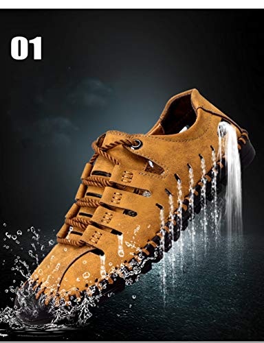 Veslexth Men's Breathable Adjustable Closed Toe Sandals Leather Athletic Outdoor Driving Fisherman for Summer Hiking Sports Business Walking Work Shoes3