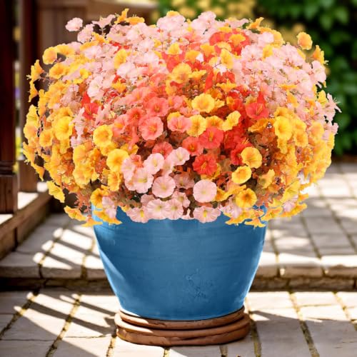 12 Bundles Fall Artificial Morning Glory Flowers for Outdoors（Fall Mixed4） - image 1