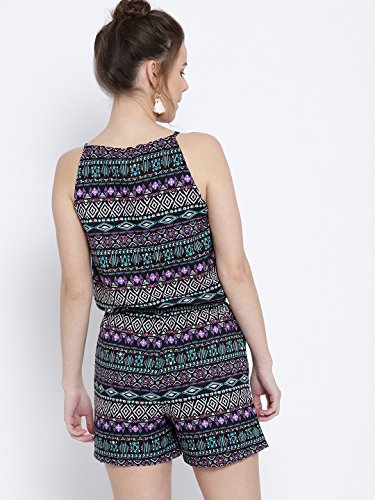Image of Sera Women's Blue Printed Playsuit for Women