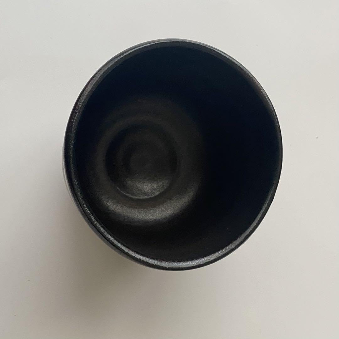 Matcha Rice Bowl, Black Oribe, Ojawanami, Wooden Box Included