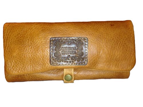 Kavatza Drehtasche  Tabaktasche  Tabakbeutel  echt Leder mit Drehhilfe und langem Papier-Fach