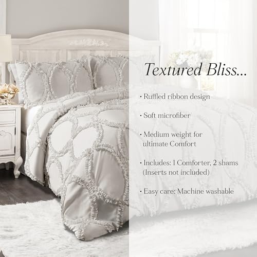 Housse de couette king gris clair en parure 3 pièces pour un lit douillet - 7