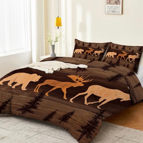 Housse de couette 240x260 microfibre infroissable brun