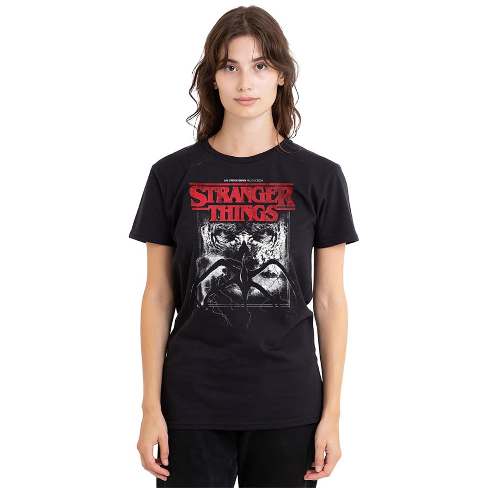 Stranger Things Women's Black Vecna Mindflayer Poster T Shirt, Medium