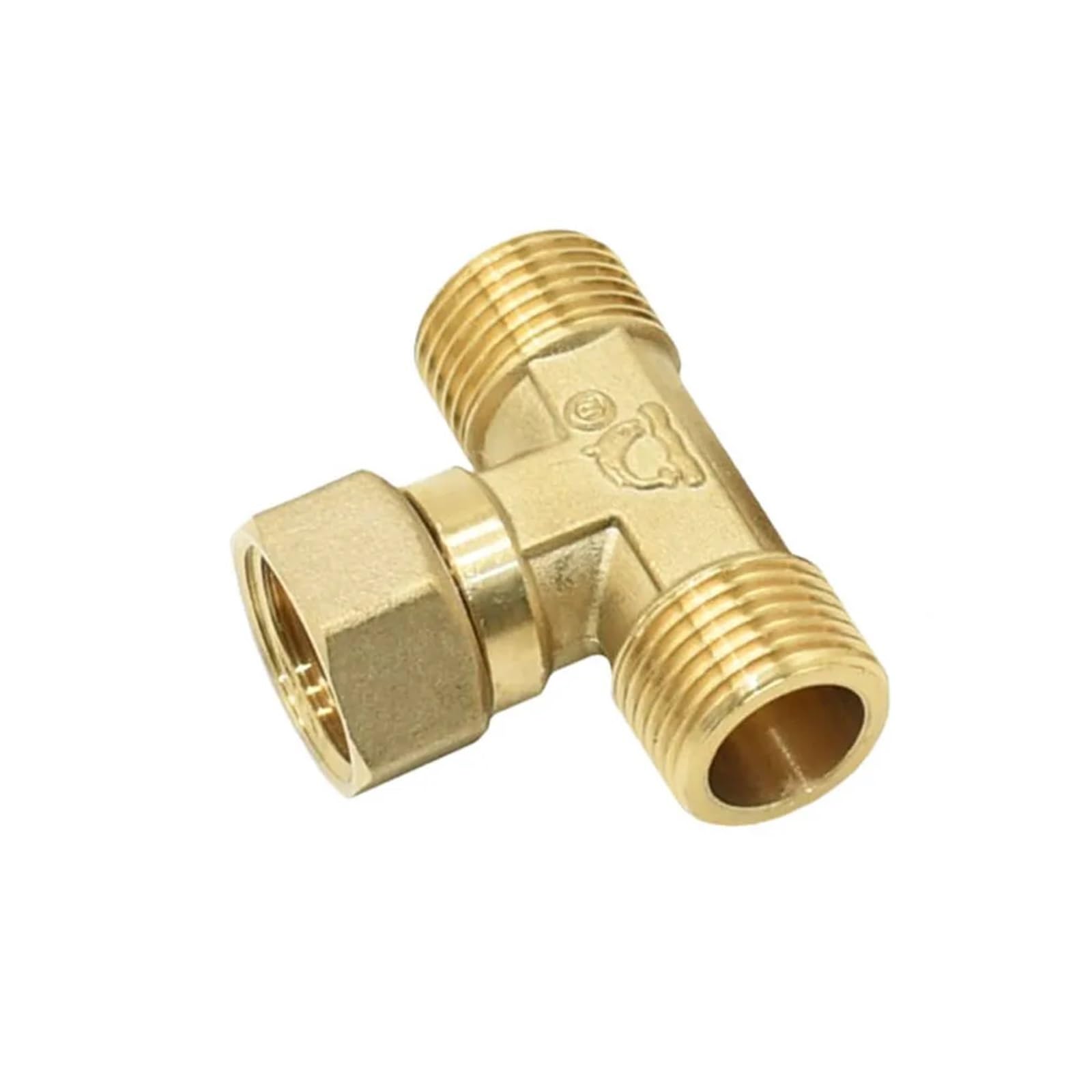 1pcs Brass 1/2 Inch Male Female Tee Connector Plumbing Hose Splitter Copper T-Shape Fitting 3 Way Hose Tube (A)
