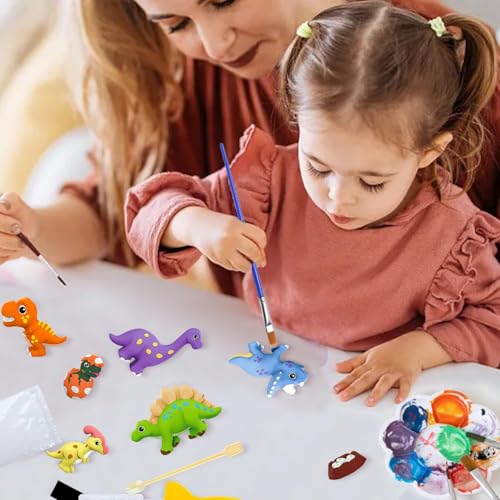 Image of SUPER TOY DIY Mould and Paint Craft kit, Paint Your Own Dinosaur Painting Kit Plaster Figurine Set with Pigments, Palette & Mold Art & Craft Set - Educational Toys for 3-12+ Year Old Boy & Girl