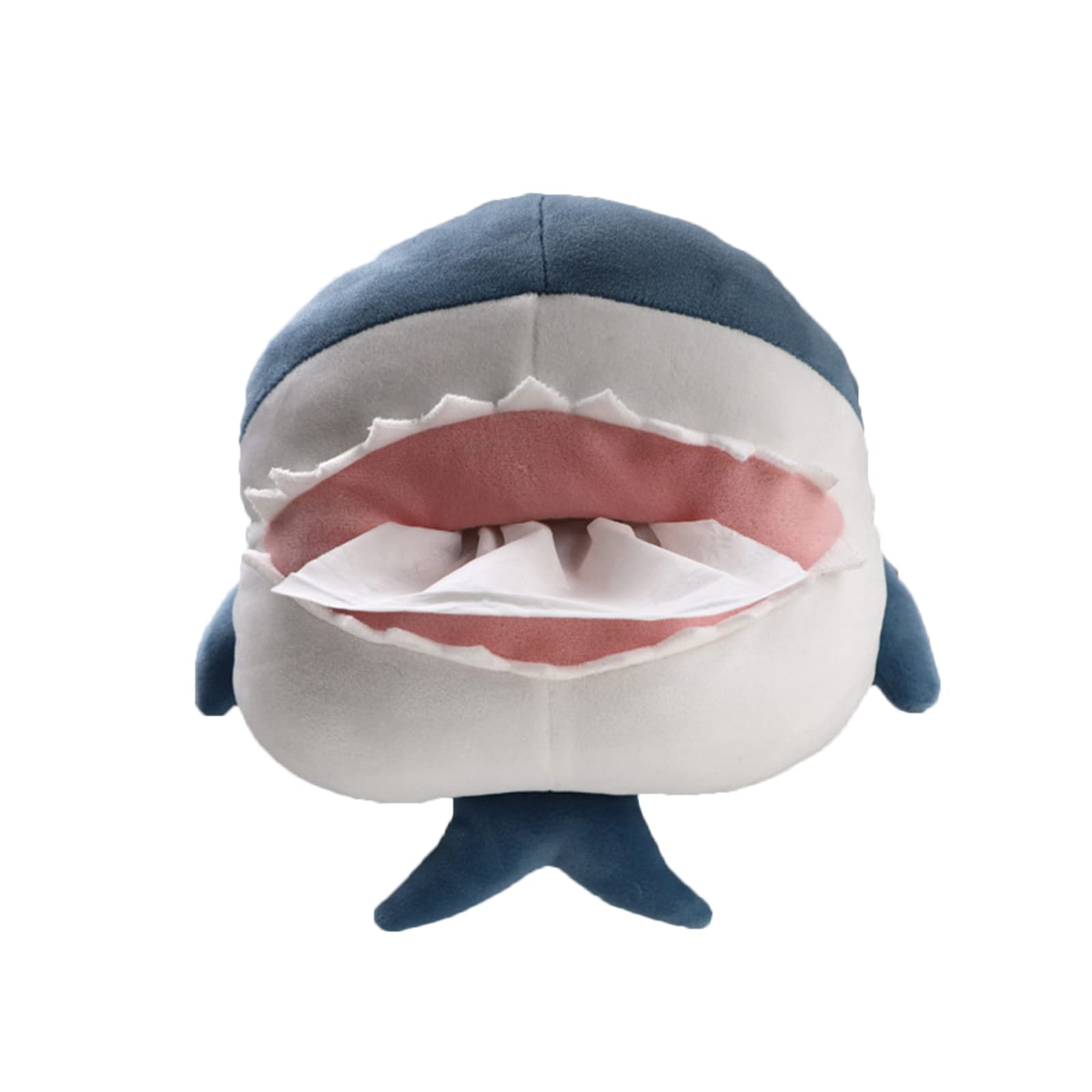 HFEHSKJ Cartoon Car Tissue Box, Funny Plush Shark Tissue Holder Animal Armrest Box Car Seat Tissue Paper Dispenser for Car Household Bathroom Office