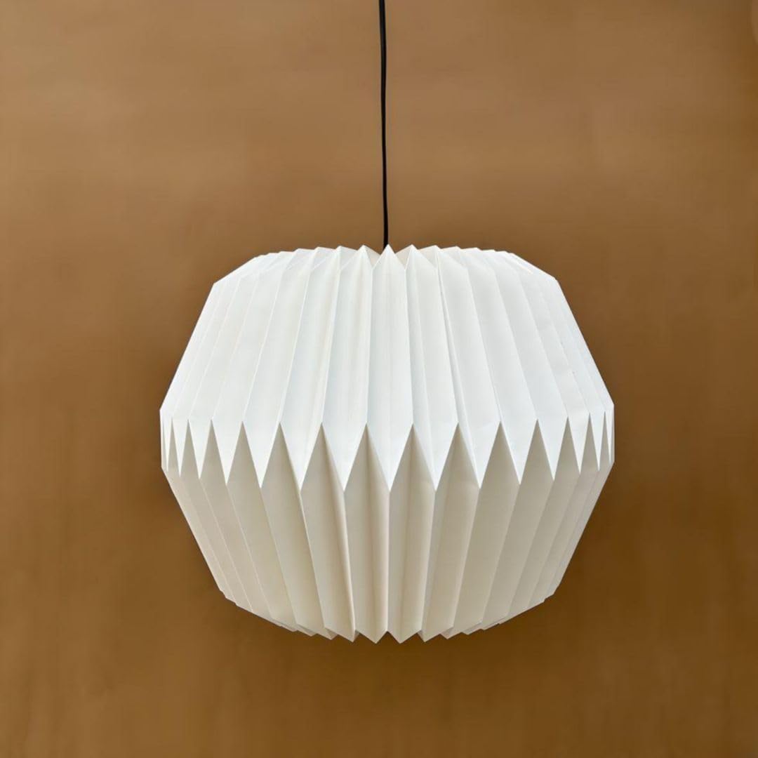 FIG Living Tabla Pendant Lamp (Off White) | Hancrafted Paper Ceiling Lamp | Best for Living Room, Dining Room, Hallway, Cafe&Restaurant | Modern Design Lampshade | (Bulb not Included)