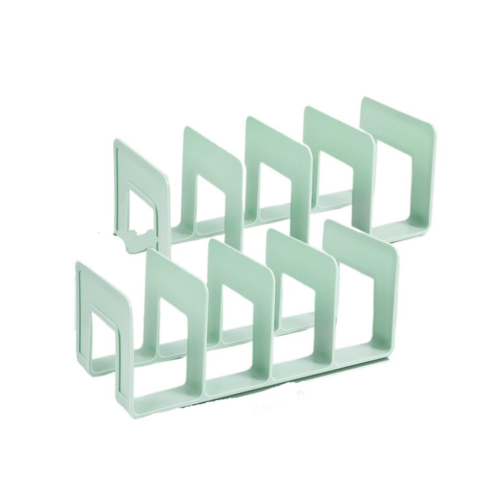 Bookends 2 Pieces Of Bookend Desktop Book Support Bookshelf Classification Storage Holding And Fixing Books(Light green)