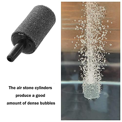 Image of 100 Pack 1 Inch Aquarium Air Stone, Cylinder Bubble Diffuser Aerator Stones Fish Tank Bubbler Pump Accessories for Hydroponics Grey (100 Pack)