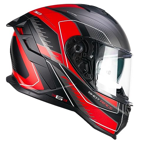 CGM Casco full face, 363G SHOT RACE Antracite Rosso opaco, M (57-58cm)