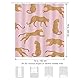 Bonhause Duschvorhang Rosa Leopard Tropische Tier Gepard Duschvorhänge 180 x 200 cm Anti-Schimmel Wasserdicht Polyester Stoff Waschbar Bad Vorhäng für Badzimmer mit 12 Haken