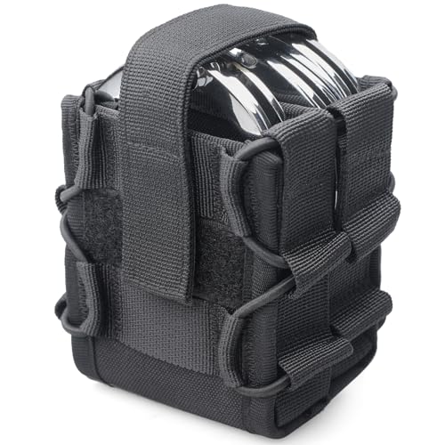 LIVANS Double Handcuff Pouch Handcuff Holster for Duty Belt Molle Handcuffs Case for Vest Fit Asp/Hinged/Chain/Folding Rigid Handcuffs Hand Cuff Holster for Police Law Enforcement Security Guard