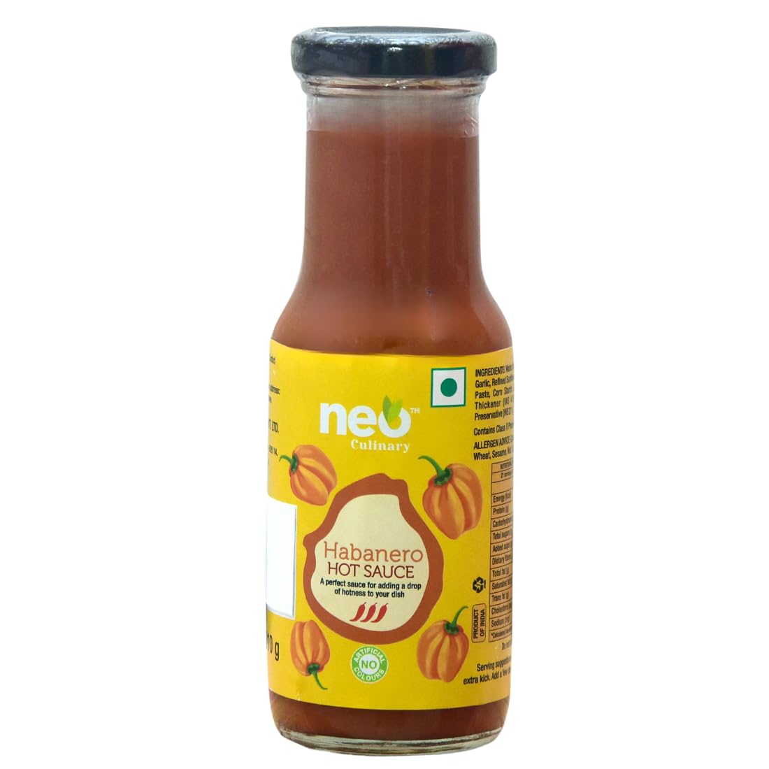 Neo Habanero Hot Sauce 210g I Mexican I Gluten Free I Use as Dip Spread Marinade I Topping and Dip for Snacks, Spicy I Pack of 1