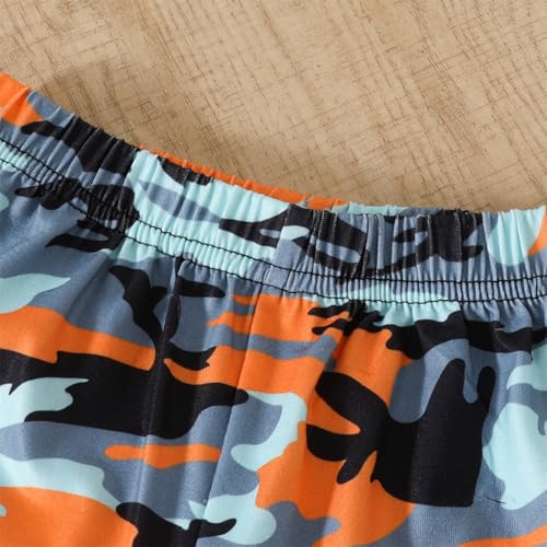 Image of 4-8T Toddler Boys 2-Piece Summer Casual Outfit Striped Print Short Sleeve T-Shirt & Shorts Set